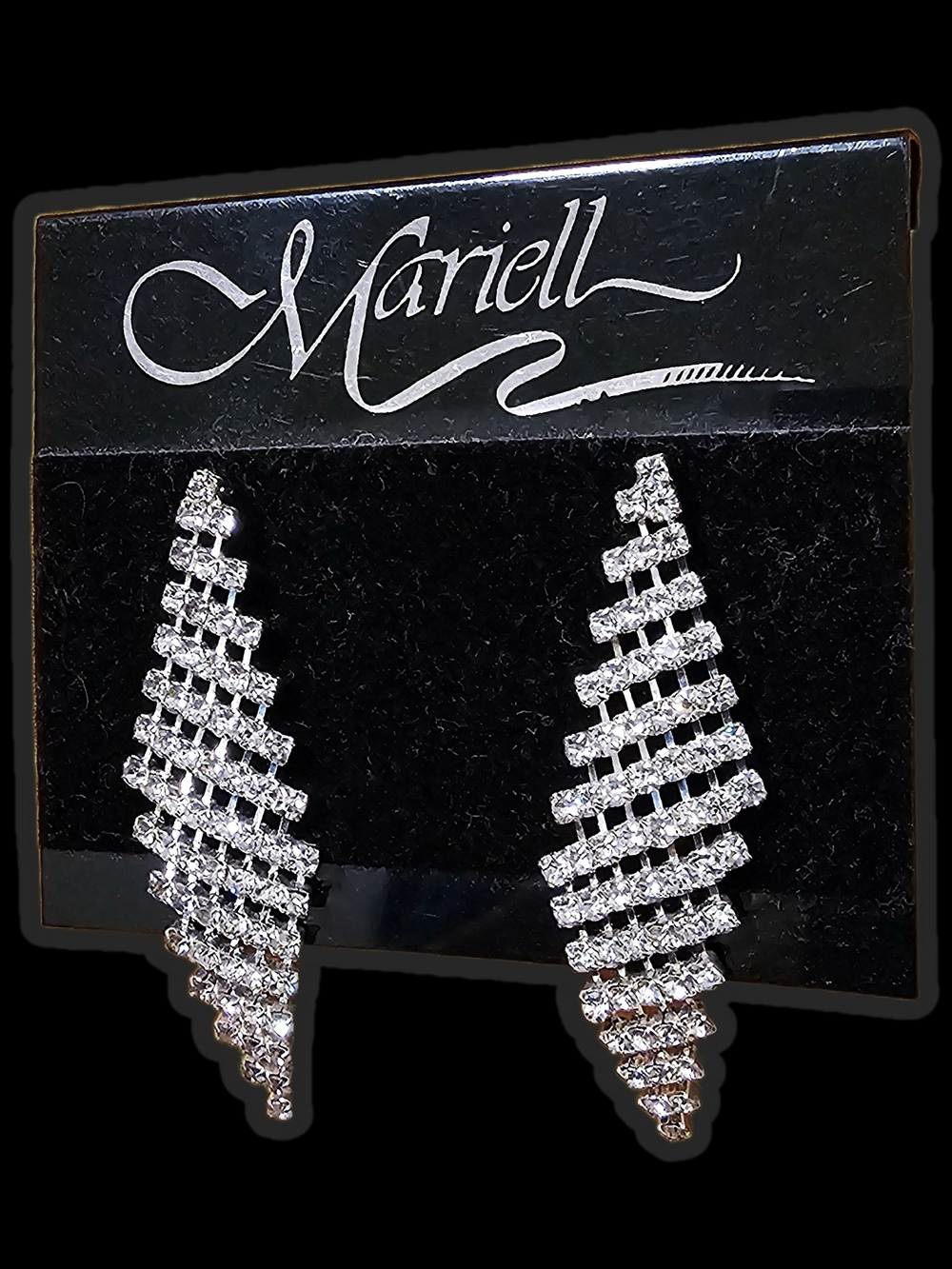 Mariell Silver Crystal Cascade Drop Earrings